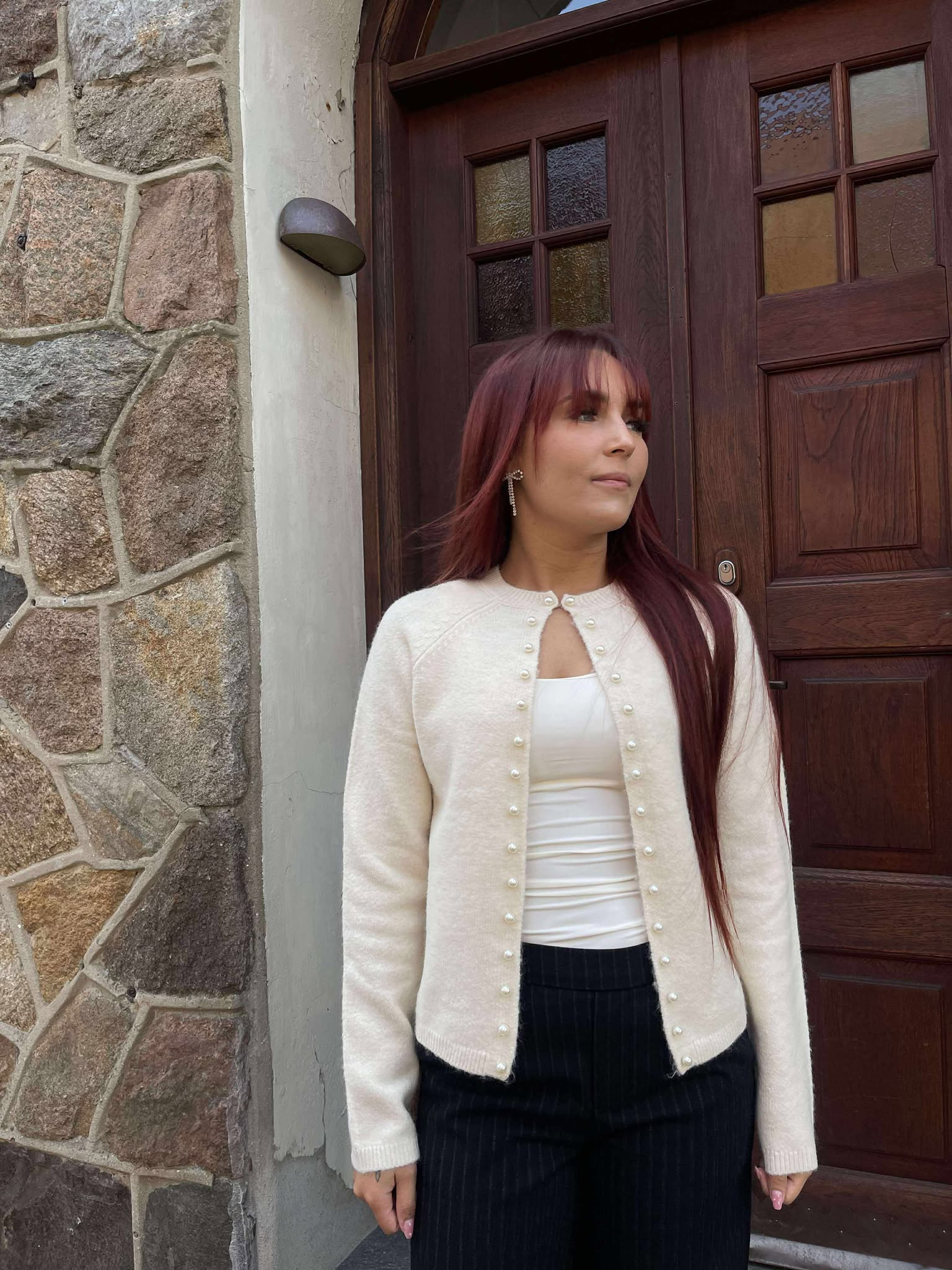 AWMAGALENE Knit Cardigan - Birch